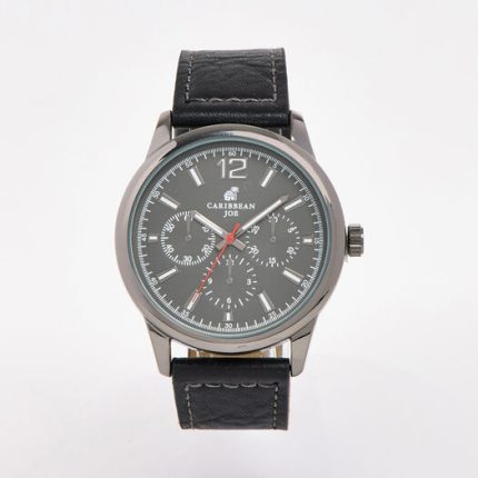 CARIBBEAN JOE - Black & Silver Tone Watch