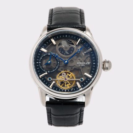 Earnshaw - Black Leather Longitude Automatic Watch